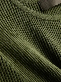 Jersey de canalé con cuello redondo