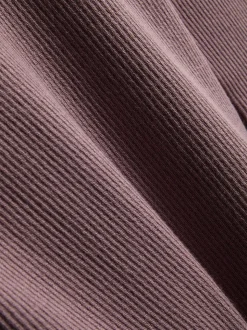 Jersey de canalé con cuello redondo