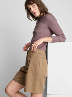 Jersey de canalé con cuello redondo