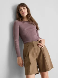 Jersey de canalé con cuello redondo