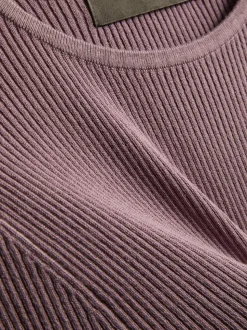 Jersey de canalé con cuello redondo