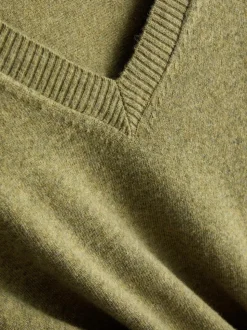 Jersey de punto con cuello de pico