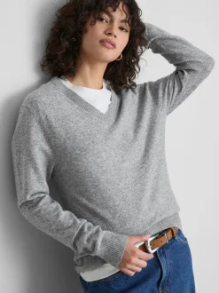 Jersey de punto con cuello de pico