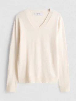Jersey de punto con cuello de pico