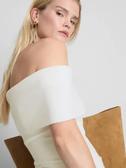 Jersey de punto con escote bardot