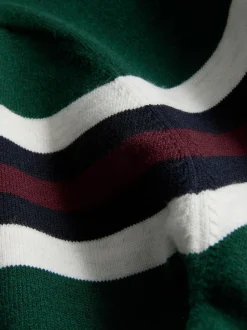 Jersey estilo polo de punto a rayas