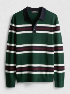 Jersey estilo polo de punto a rayas