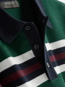 Jersey estilo polo de punto a rayas