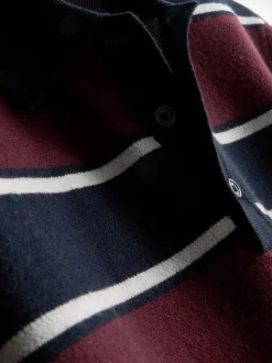 Jersey estilo polo de punto a rayas