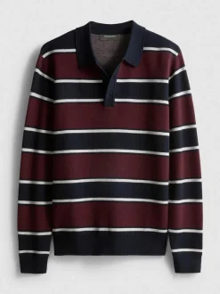 Jersey estilo polo de punto a rayas