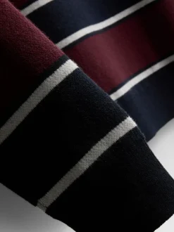 Jersey estilo polo de punto a rayas