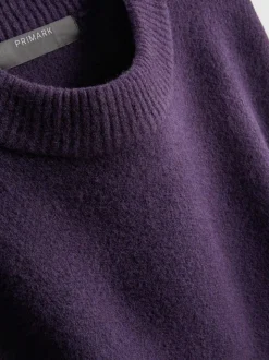 Jersey extragrande de cuello redondo en mezcla de lana