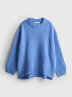 Jersey extragrande de cuello redondo en mezcla de lana