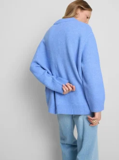 Jersey extragrande de cuello redondo en mezcla de lana