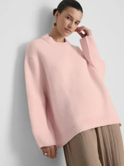 Jersey extragrande de cuello redondo en mezcla de lana