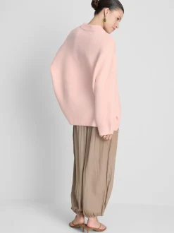 Jersey extragrande de cuello redondo en mezcla de lana