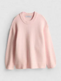 Jersey extragrande de cuello redondo en mezcla de lana