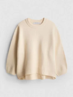 Jersey extragrande de cuello redondo en mezcla de lana