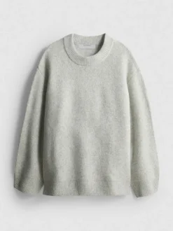 Jersey extragrande de cuello redondo en mezcla de lana