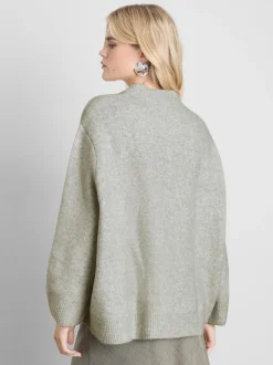 Jersey extragrande de cuello redondo en mezcla de lana