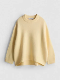 Jersey extragrande de cuello redondo en mezcla de lana