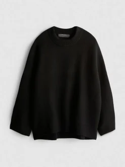Jersey extragrande de cuello redondo en mezcla de lana
