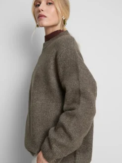 Jersey extragrande de cuello redondo en mezcla de lana