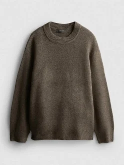 Jersey extragrande de cuello redondo en mezcla de lana