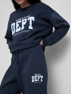 Joggers ajustados estampados en mezcla de algodón