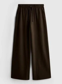 Joggers anchos en mezcla de algodón