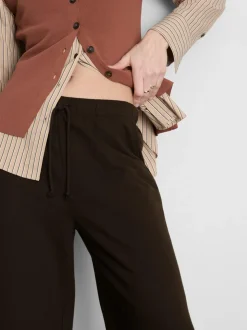 Joggers anchos en mezcla de algodón