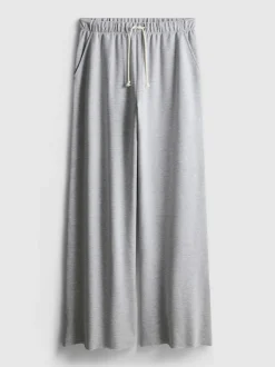 Joggers anchos en mezcla de algodón