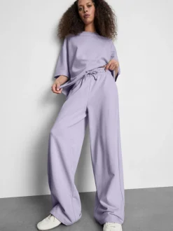 Joggers de pernera ancha con algodón
