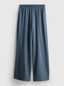 Joggers de pernera ancha plisados con algodón