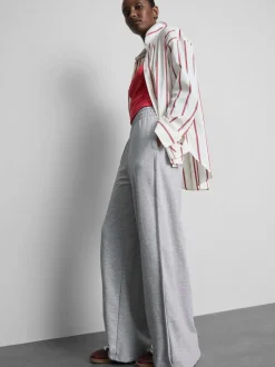 Joggers de pernera ancha plisados con algodón