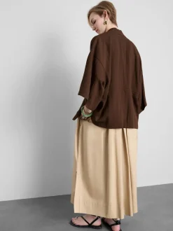 Kimono texturizado con detalle anudado