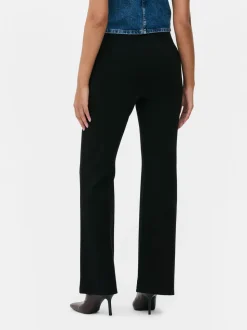Leggings acampanados de talle medio en punto roma