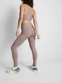 Leggings deportivos marrones de cintura alta