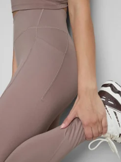 Leggings deportivos marrones de cintura alta