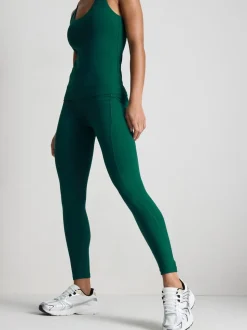 Leggings deportivos marrones de cintura alta