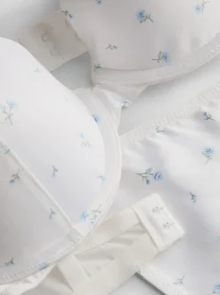 Lencería de satén floral con sujetador push-up
