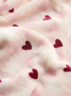 Manta supersuave a cuadros vichy con corazones