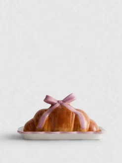 Mantequillera de cerámica en forma de croissant
