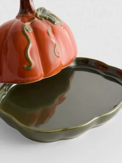 Mantequillera de cerámica en forma de calabaza