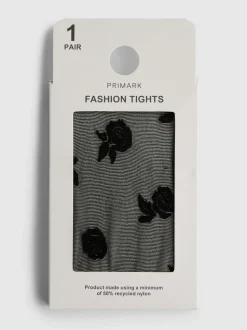 Medias estampadas con diseño de rosas
