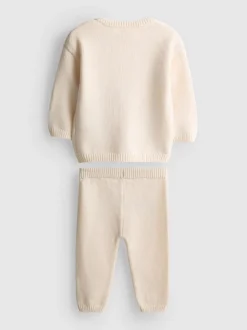 0-18 meses | Cárdigan bordado y leggings de algodón