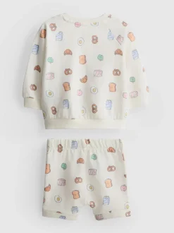 0-18 meses | Sudadera y pantalones cortos gráficos
