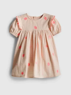 0-18 meses | Vestido con bordado de conchas de bebé