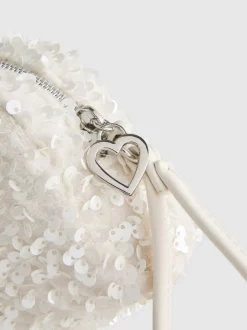 Minibolsa de maquillaje con lentejuelas para novia