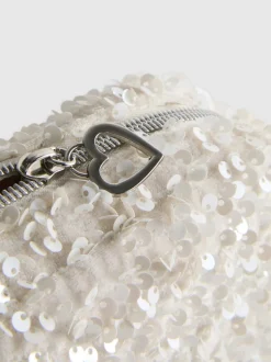 Minibolsa de maquillaje con lentejuelas para novia
